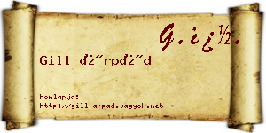 Gill Árpád névjegykártya